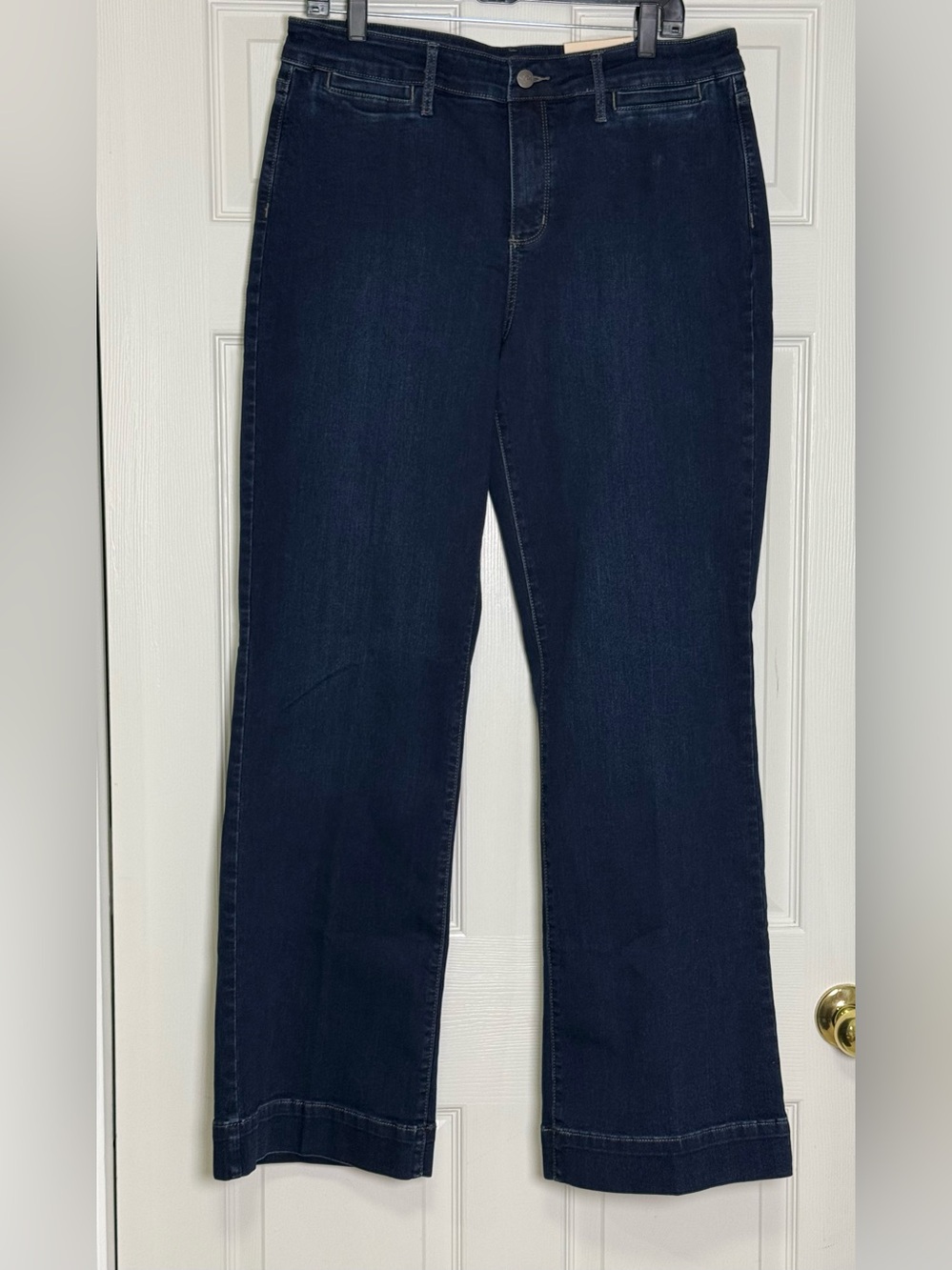 NYDJ Teresa Trouser Wide Leg Jeans Burbank Dark Wash Size 14 Lift Tuck NWT